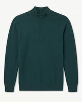 ZHILIFS | Men's Quarter Zip Mock Neck Pullover — Dark green