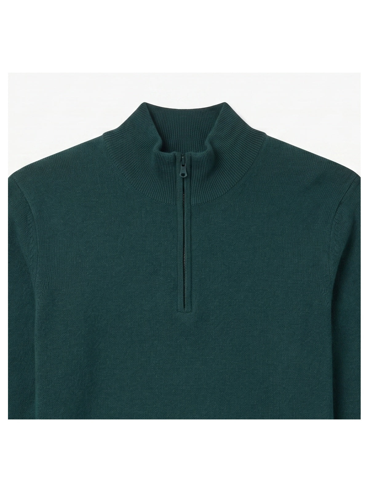 ZHILIFS | Men's Quarter Zip Mock Neck Pullover — Dark green