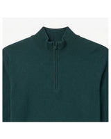 ZHILIFS | Men's Quarter Zip Mock Neck Pullover — Dark green