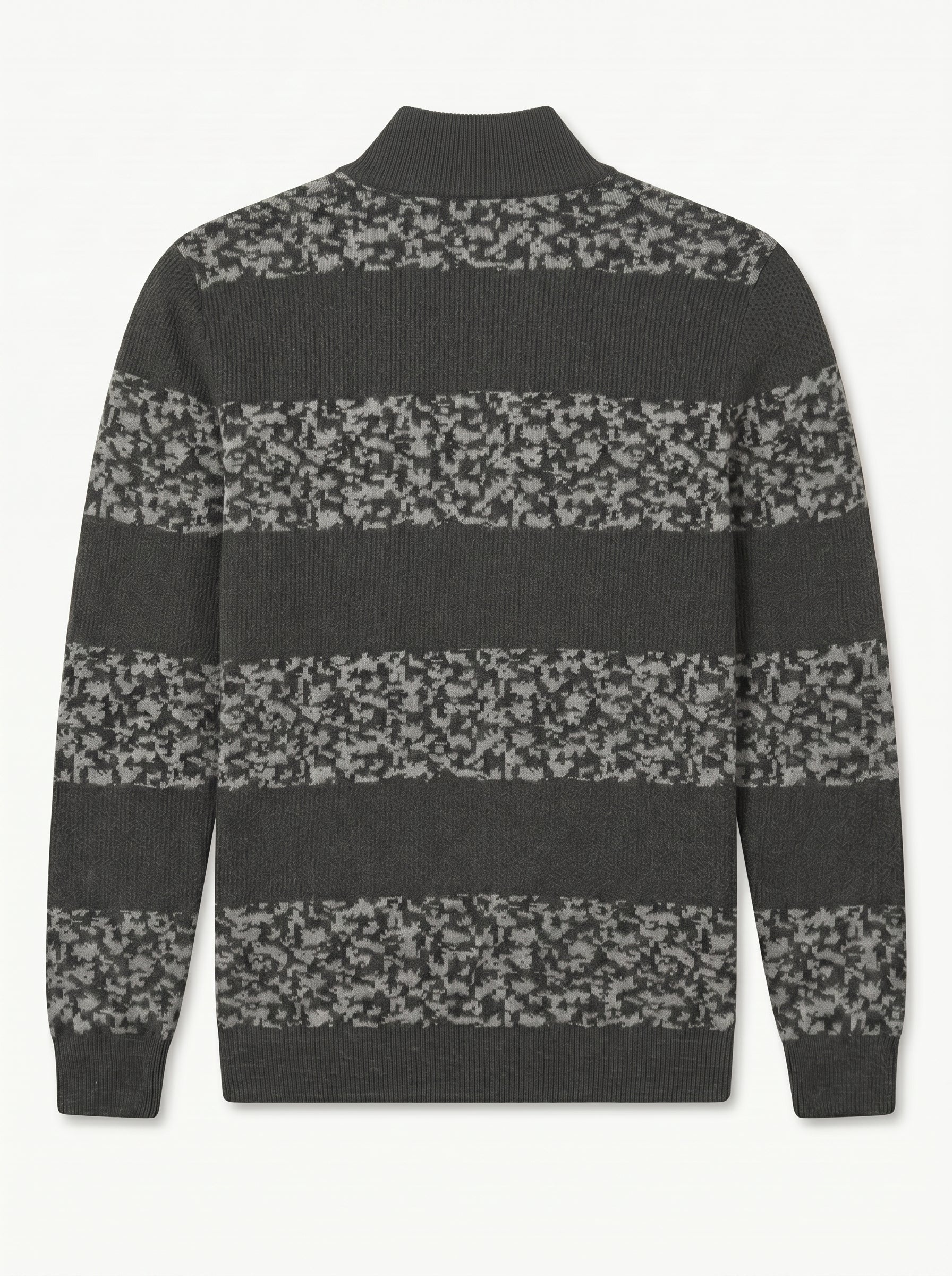 ZHILIFS | Men's Quarter Zip Mock Neck Pullover — Grey