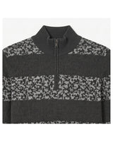 ZHILIFS | Men's Quarter Zip Mock Neck Pullover — Grey