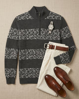 ZHILIFS | Men's Quarter Zip Mock Neck Pullover — Grey