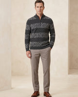 ZHILIFS | Men's Quarter Zip Mock Neck Pullover — Grey