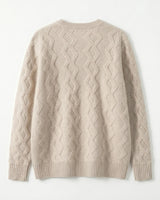 ZHILIFS | Men's Cable Crew Neck Pullover — Beige