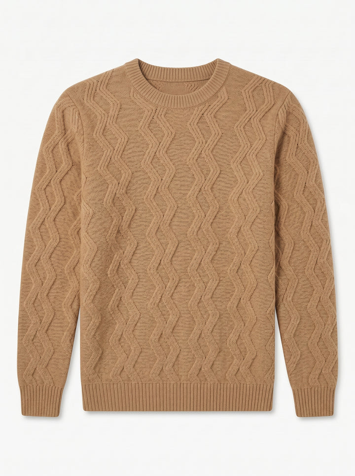 ZHILIFS | Men's Cable Crew Neck Pullover alternate view