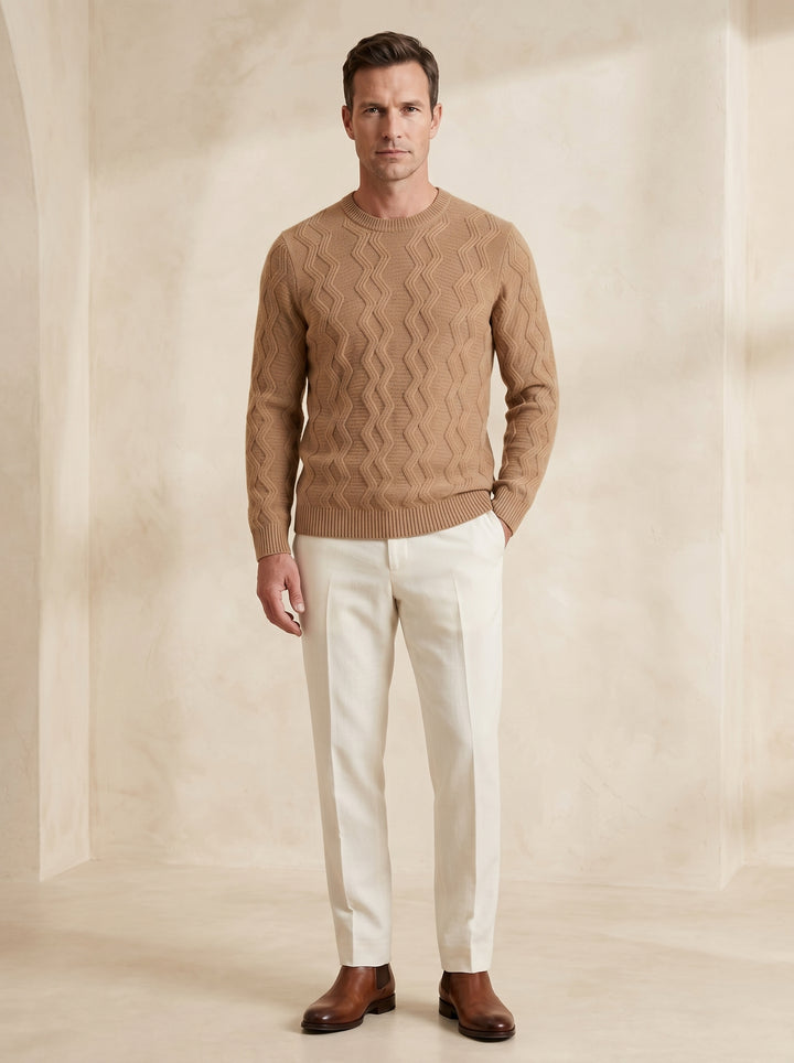 ZHILIFS | Men's Cable Crew Neck Pullover candidate collection image
