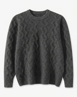 ZHILIFS | Men's Cable Crew Neck Pullover — Dark grey