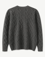 ZHILIFS | Men's Cable Crew Neck Pullover — Dark grey