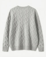 ZHILIFS | Men's Cable Crew Neck Pullover — Grey