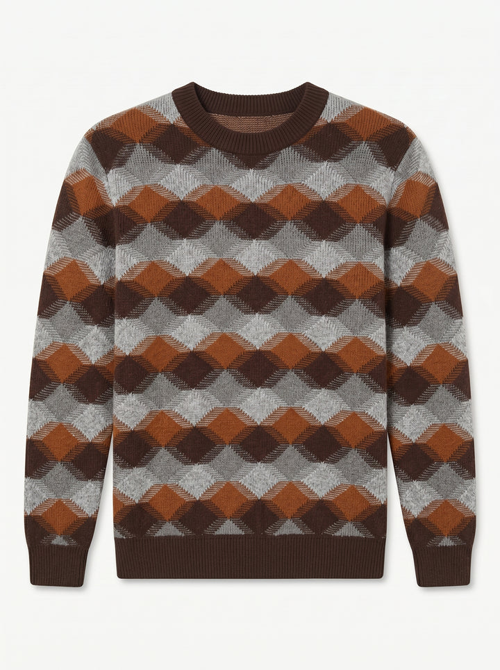 ZHILIFS | Men's Patterned Crew Neck Pullover alternate view