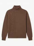 ZHILIFS | Men's Brown Mock Neck Pullover