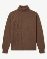 ZHILIFS | Men's Brown Mock Neck Pullover — Brown