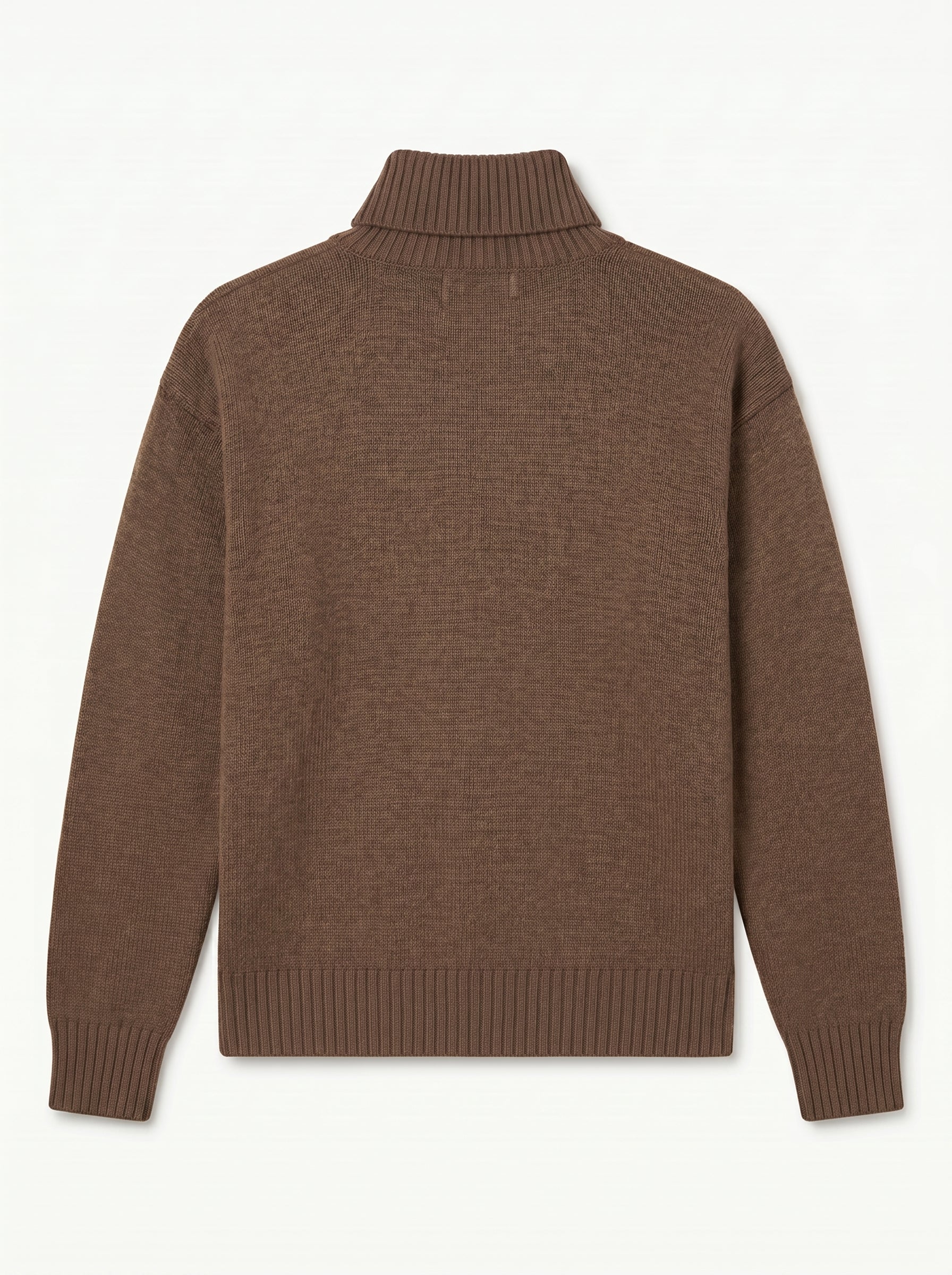 ZHILIFS | Men's Brown Mock Neck Pullover — Brown