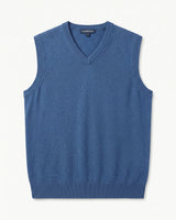 ZHILIFS | Men's V-Neck Sweater Vest — Blue