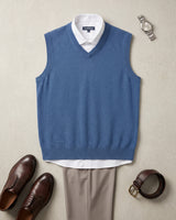 ZHILIFS | Men's V-Neck Sweater Vest — Blue