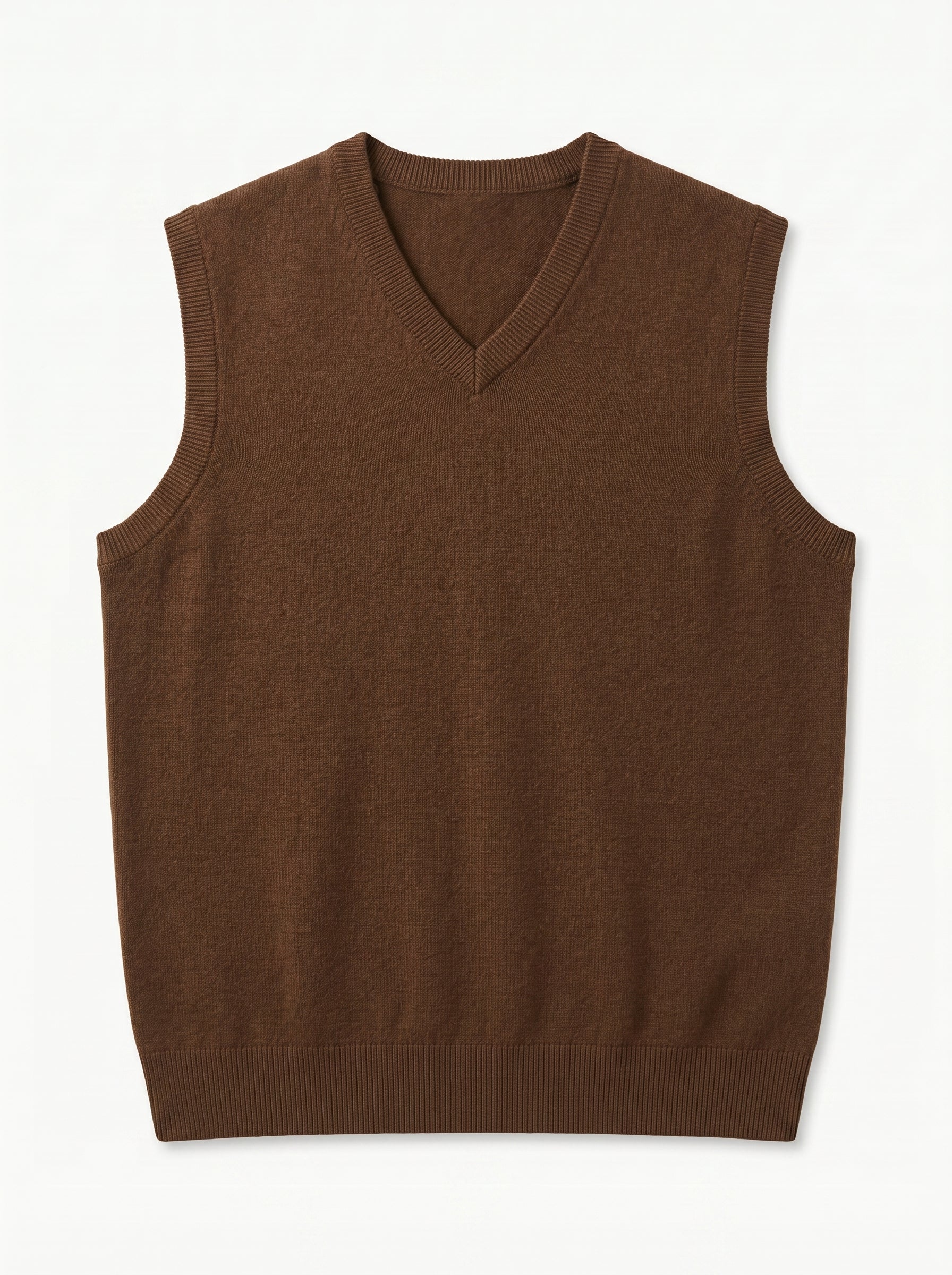 ZHILIFS | Men's V-Neck Sweater Vest — Bronze