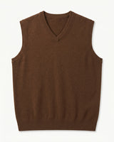 ZHILIFS | Men's V-Neck Sweater Vest — Bronze