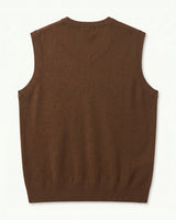 ZHILIFS | Men's V-Neck Sweater Vest — Bronze