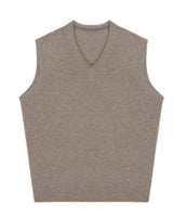 Fine Knit V-Neck Vest — Brown
