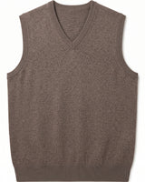 ZHILIFS | Men's V-Neck Sweater Vest — Brown