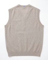 Fine Knit V-Neck Vest — Brown