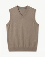 ZHILIFS | Men's V-Neck Sweater Vest — Camel