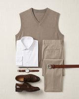 ZHILIFS | Men's V-Neck Sweater Vest — Camel