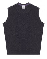 Fine Knit V-Neck Vest — Dark grey