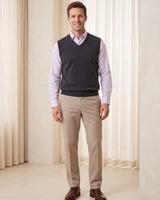 Fine Knit V-Neck Vest — Dark grey