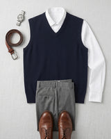 ZHILIFS | Men's V-Neck Sweater Vest — Navy