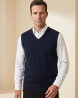 ZHILIFS | Men's V-Neck Sweater Vest — Navy