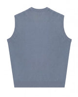Fine Knit V-Neck Vest — Sky blue
