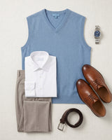 ZHILIFS | Men's V-Neck Sweater Vest — Sky blue