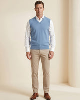 ZHILIFS | Men's V-Neck Sweater Vest — Sky blue