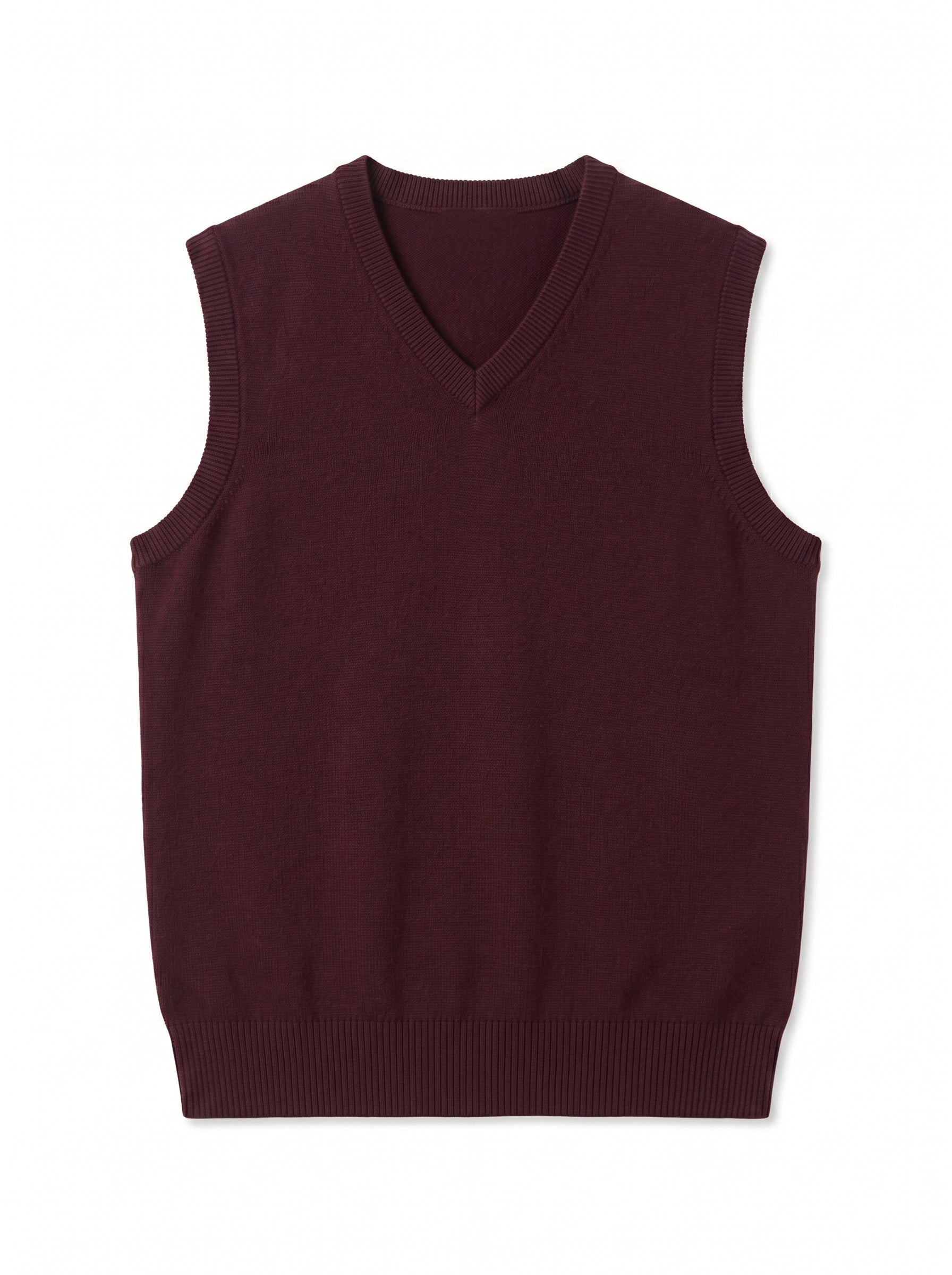 ZHILIFS | Men's V-Neck Sweater Vest — Wine red