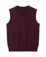 ZHILIFS | Men's V-Neck Sweater Vest — Wine red