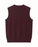 ZHILIFS | Men's V-Neck Sweater Vest — Wine red