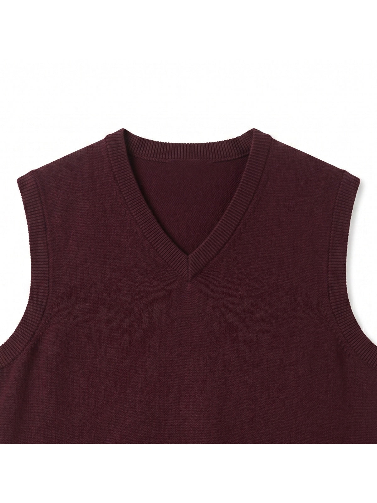ZHILIFS | Men's V-Neck Sweater Vest — Wine red