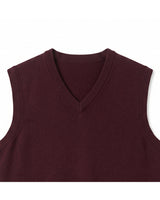 ZHILIFS | Men's V-Neck Sweater Vest — Wine red