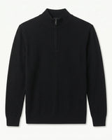 ZHILIFS | Men's Quarter Zip Mock Neck Pullover — Black