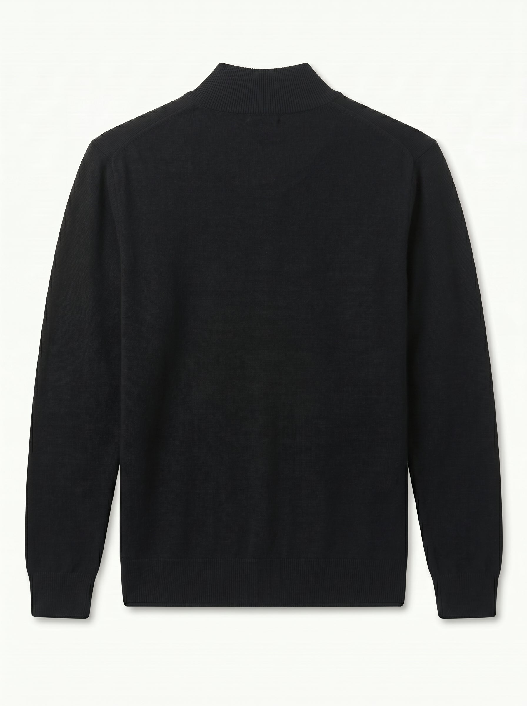 ZHILIFS | Men's Quarter Zip Mock Neck Pullover — Black