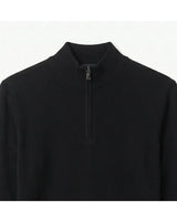 ZHILIFS | Men's Quarter Zip Mock Neck Pullover — Black
