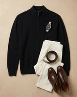 ZHILIFS | Men's Quarter Zip Mock Neck Pullover — Black