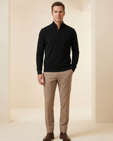 ZHILIFS | Men's Quarter Zip Mock Neck Pullover — Black