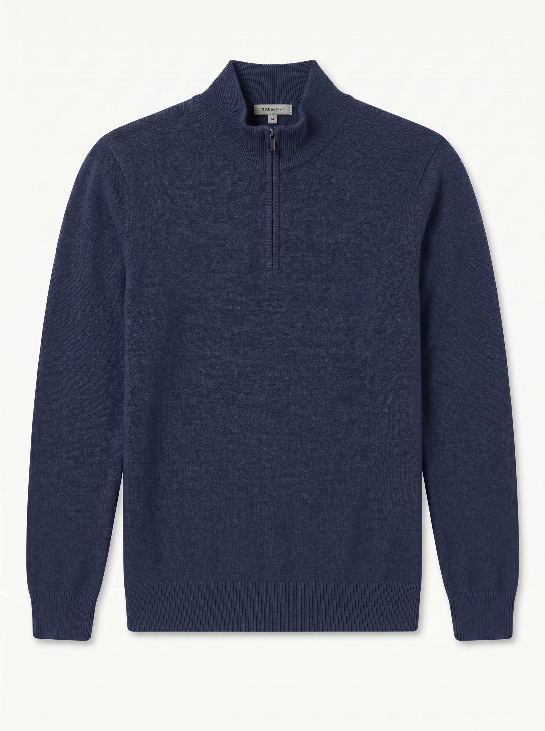 ZHILIFS | Men's Quarter Zip Mock Neck Pullover — Blue