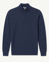ZHILIFS | Men's Quarter Zip Mock Neck Pullover — Blue