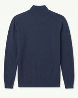 ZHILIFS | Men's Quarter Zip Mock Neck Pullover — Blue