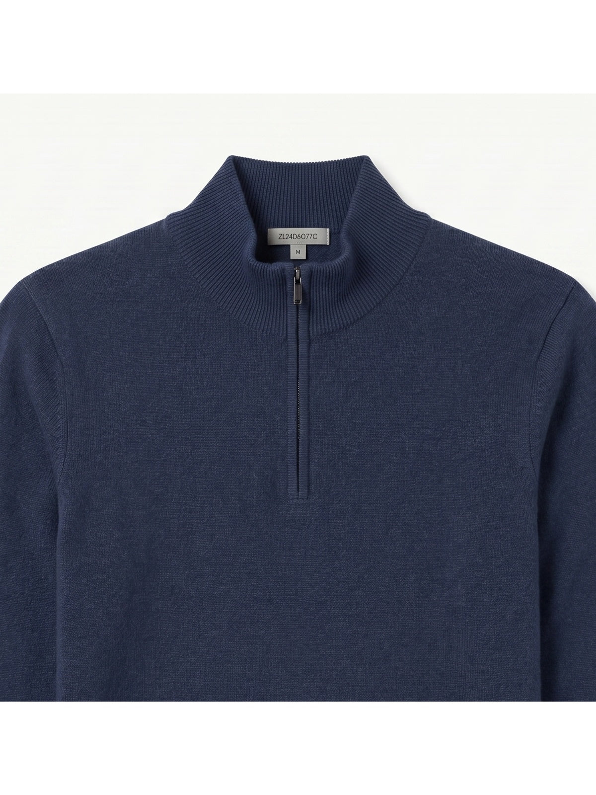 ZHILIFS | Men's Quarter Zip Mock Neck Pullover — Blue