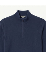 ZHILIFS | Men's Quarter Zip Mock Neck Pullover — Blue