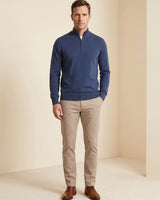 ZHILIFS | Men's Quarter Zip Mock Neck Pullover — Blue